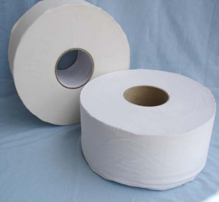 White Recycled 1-Ply Jumbo Jr. Bathroom Tissue
